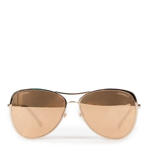 chanel sunglasses 2019 gold mirror|CHANEL Metal Mirrored Pilot Summer Sunglasses 4223 Gold .